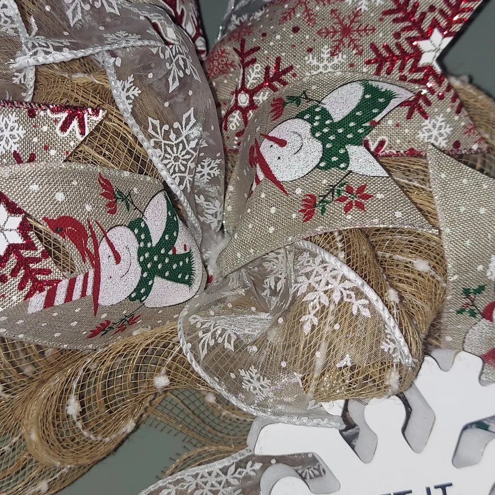 Handcrafted Let It Snow Winter Wreath *New